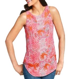 Cabi Pink Paisley Print Sleeveless Tank Cami Top Size S‎
